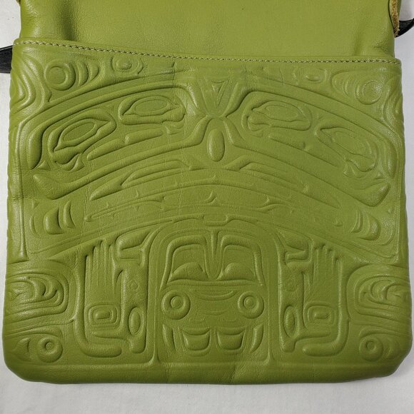 Alaskan Embossed Green Leather Crossbody bag - Picture 4 of 8